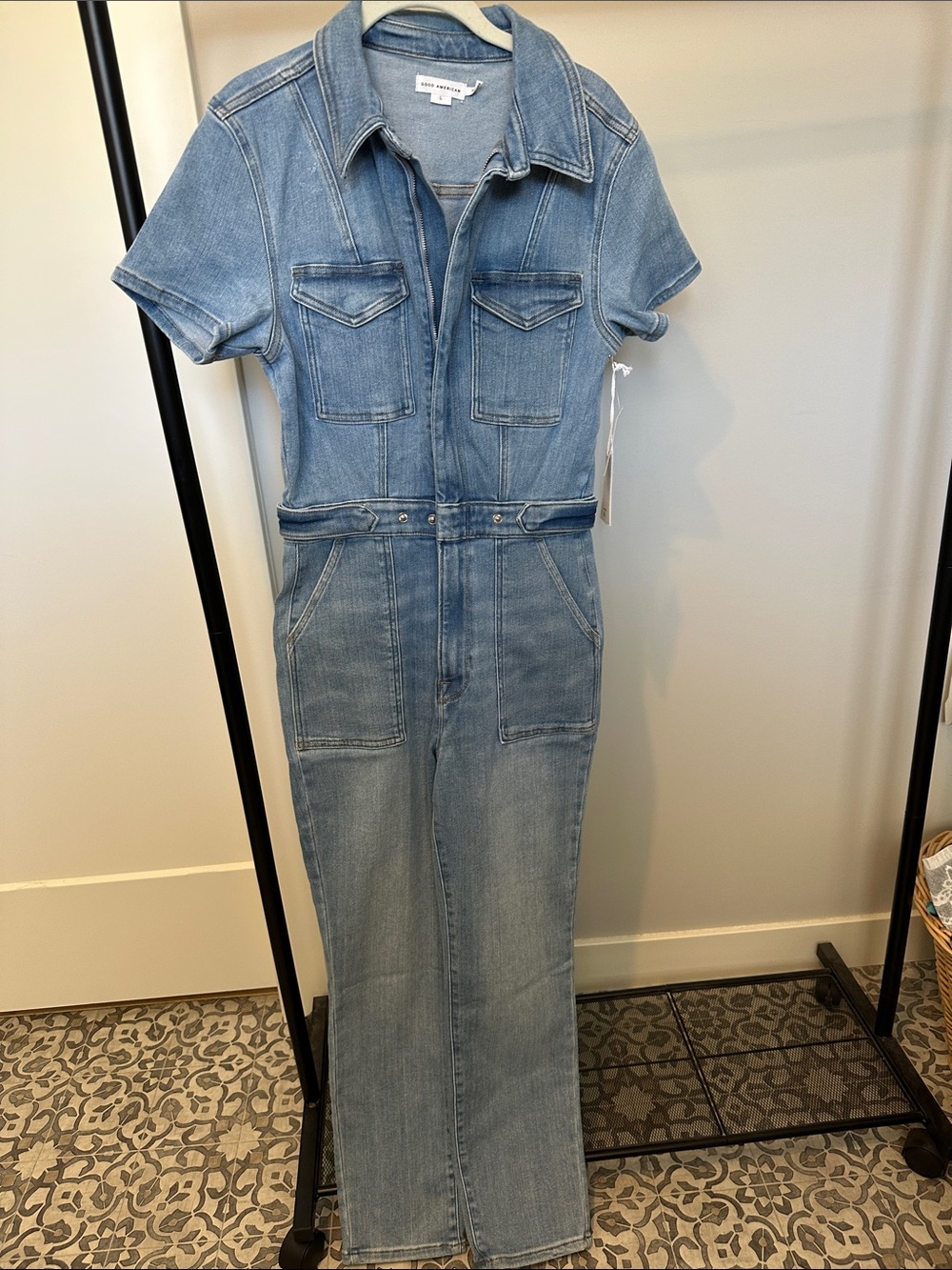 Going American Classic Light Blue Denim Jumpsuit Jeans for Women - Picture 2 of 4